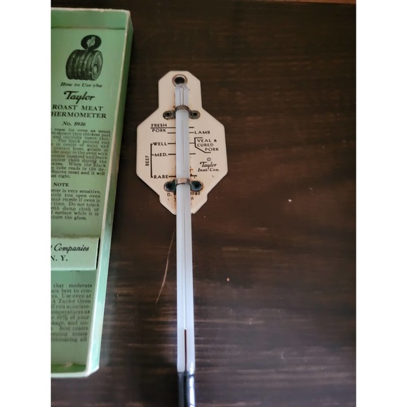 Vintage Taylor Roast Meat Thermometer #5936 w/Box & Instructions - Picture 2 of 6